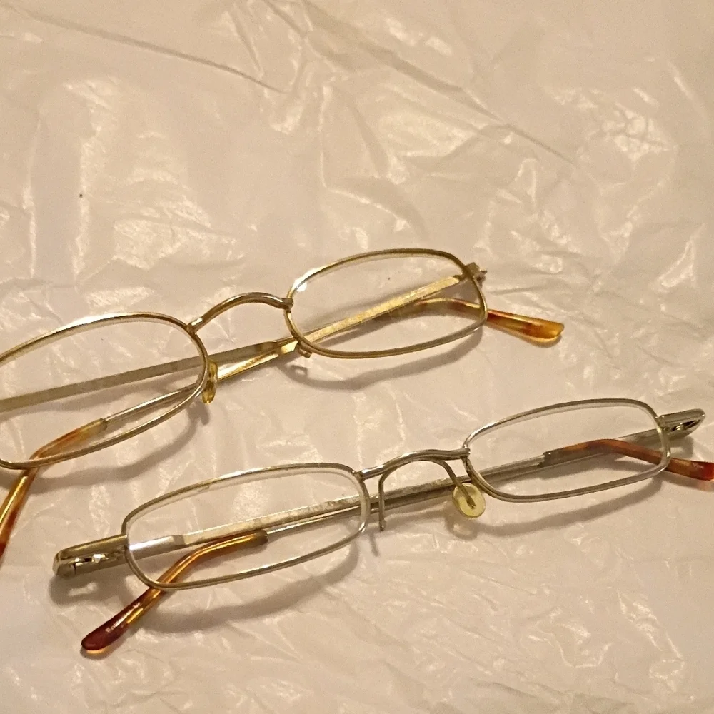 Gold and Brown Rectangular Glasses
